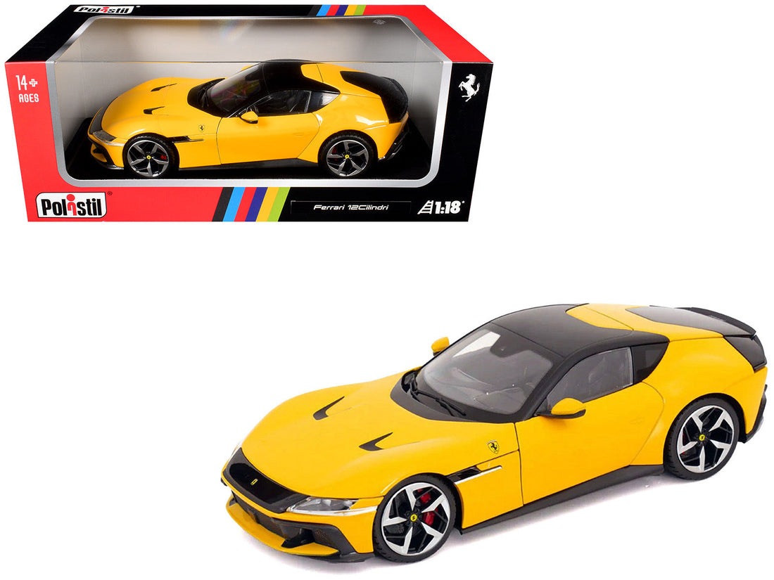 Polistil Ferrari 12Cilindri Giallo Monza yellow with black top, 1/18 diecast model 18FE02014-WB