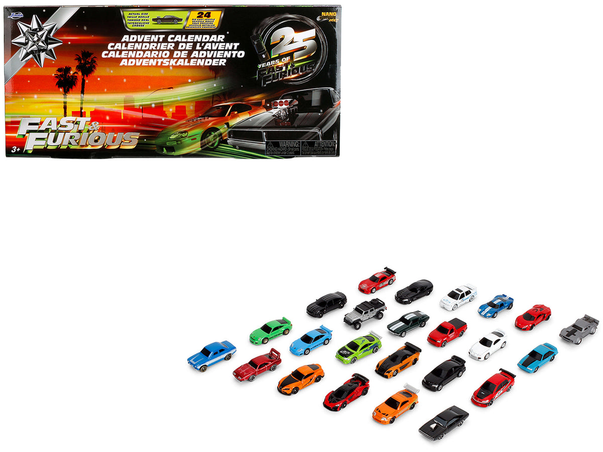 Jada Fast and Furious 25th Anniversary Nano Hollywood Rides diecast car set