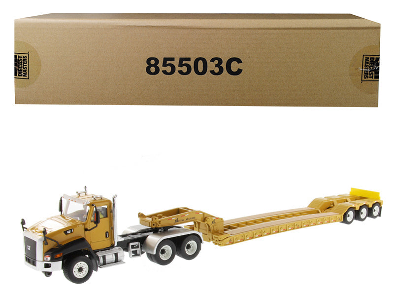Diecast Masters Cat CT660 Day Cab with XL 120 Lowboy Trailer and Operator 1/50 85503C