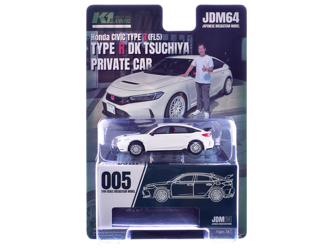 Hobby Japan 2025 Honda Civic Type R FL5 DK Tsuchiya — White 1/64 HJDM005-19V