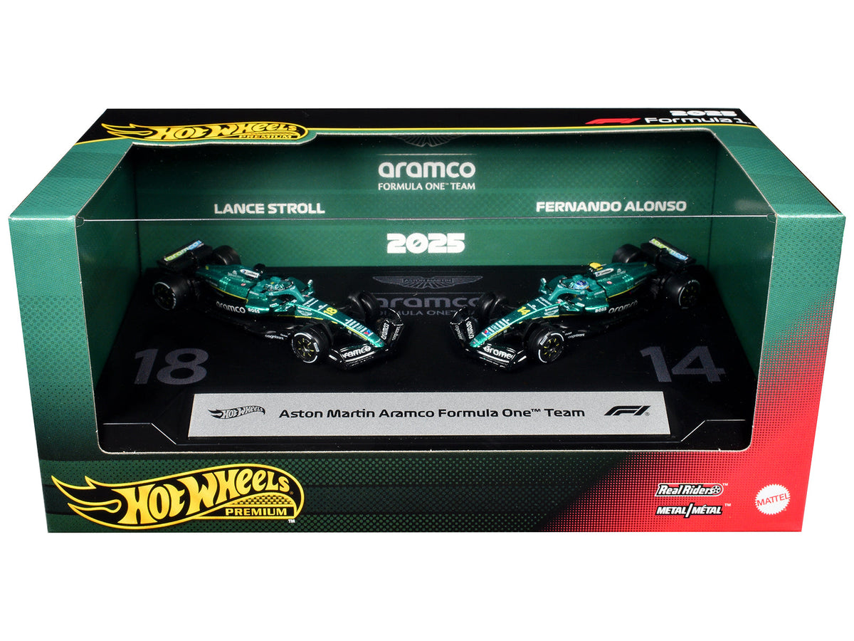 Hot Wheels Aston Martin Aramco F1 2025 JMN00 two piece set