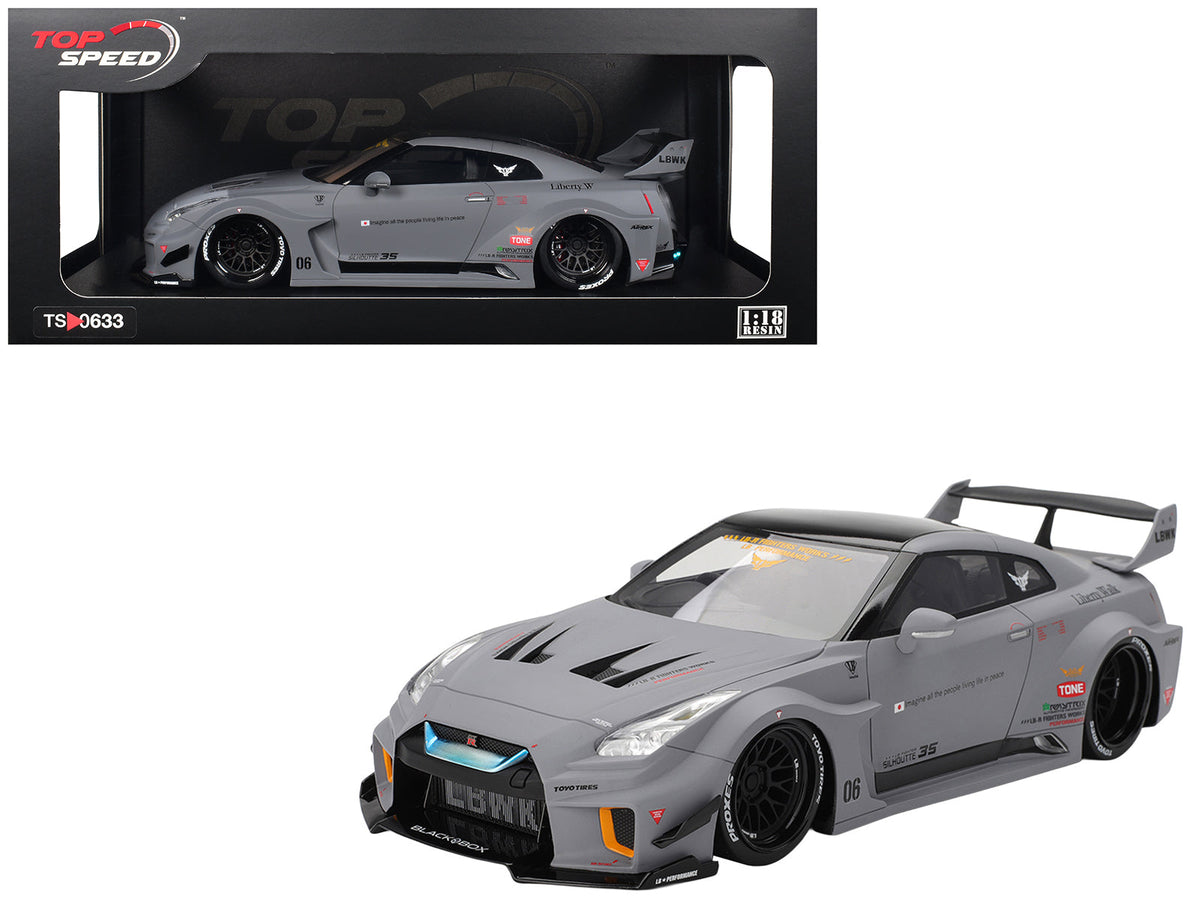 Top Speed Nissan LB-Silhouette WORKS GT 35GT-RR matt gray 1/18 model TS0633