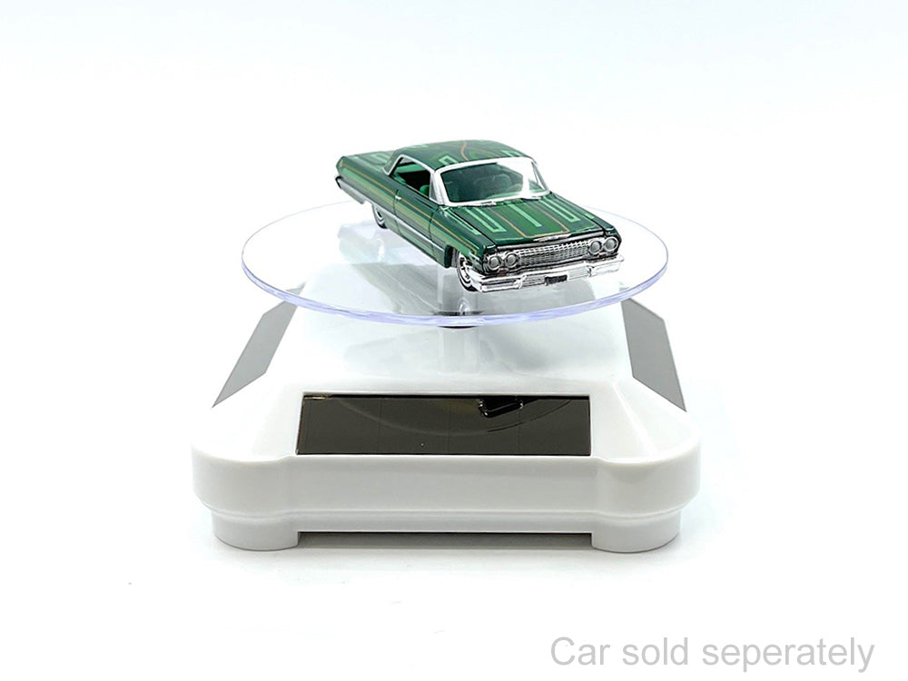 3.5″ Solar Rotating Display Stand with White Base for 1/64 Scale Model Cars - image 3