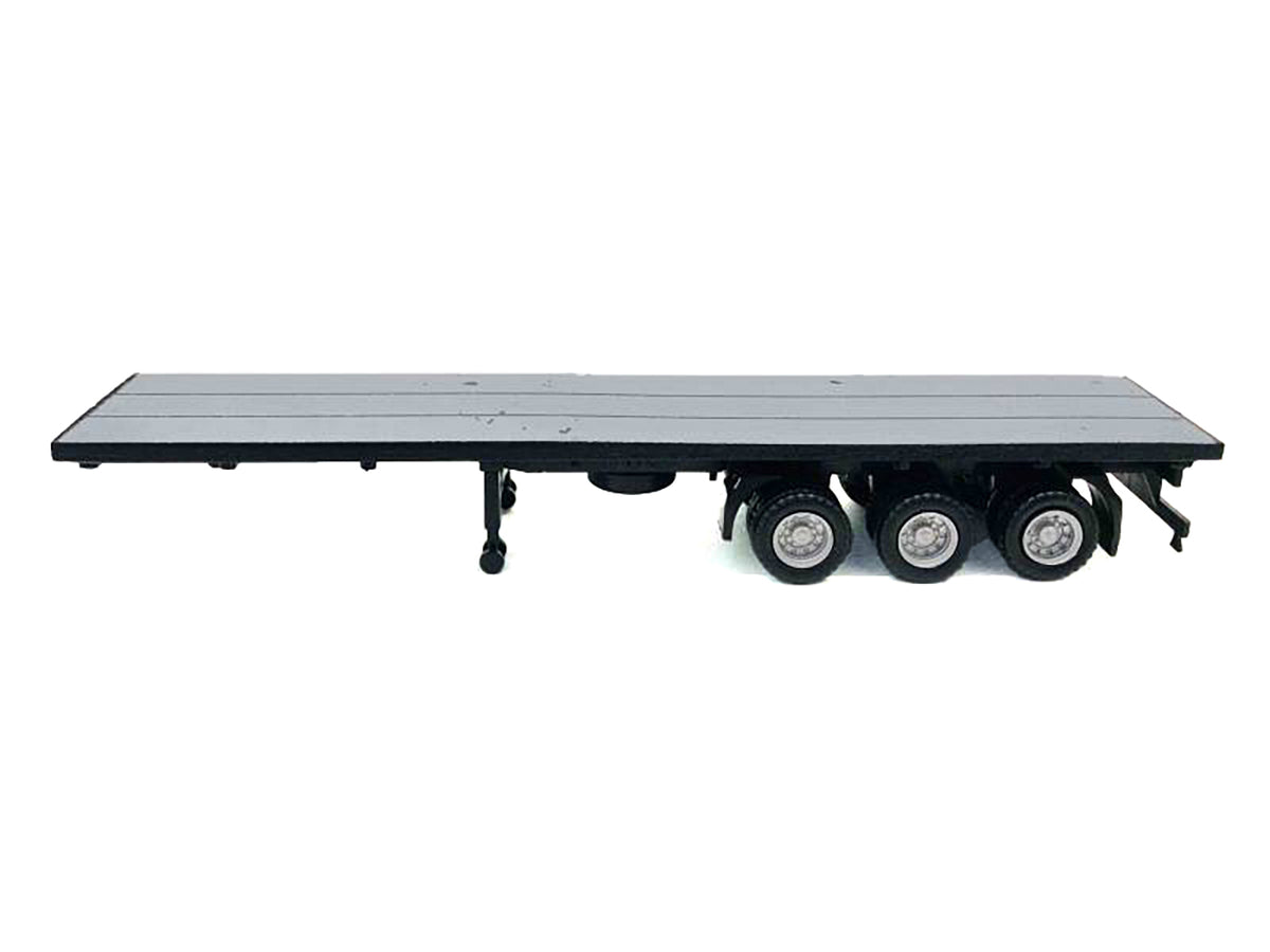 40ft 3-Axle Flatbed Trailer Gray Top 1/87 (HO) Plastic Model by Promotex - image 2
