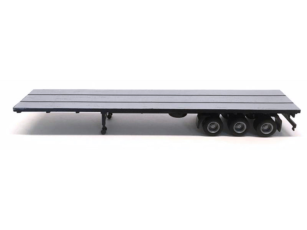 48ft 3-Axle Flatbed Trailer Gray Top 1/87 (HO) Plastic Model by Promotex - image 2
