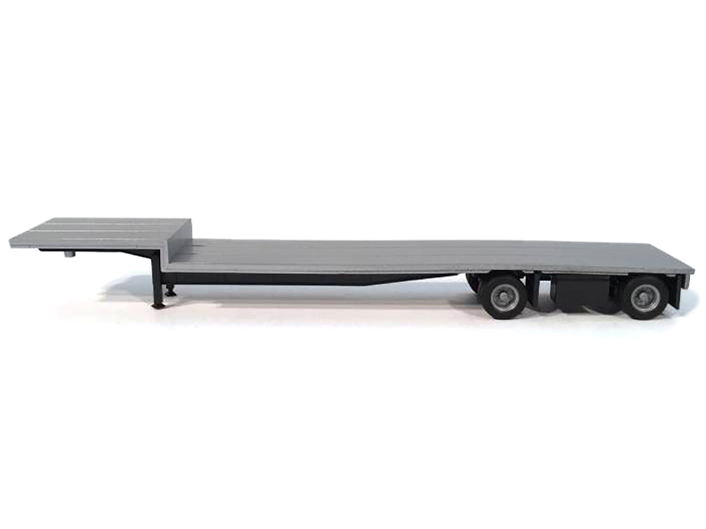 2-Axle Dropdeck Flatbed Trailer Silver Top 1/87 (HO) Plastic Model by Promotex - image 2