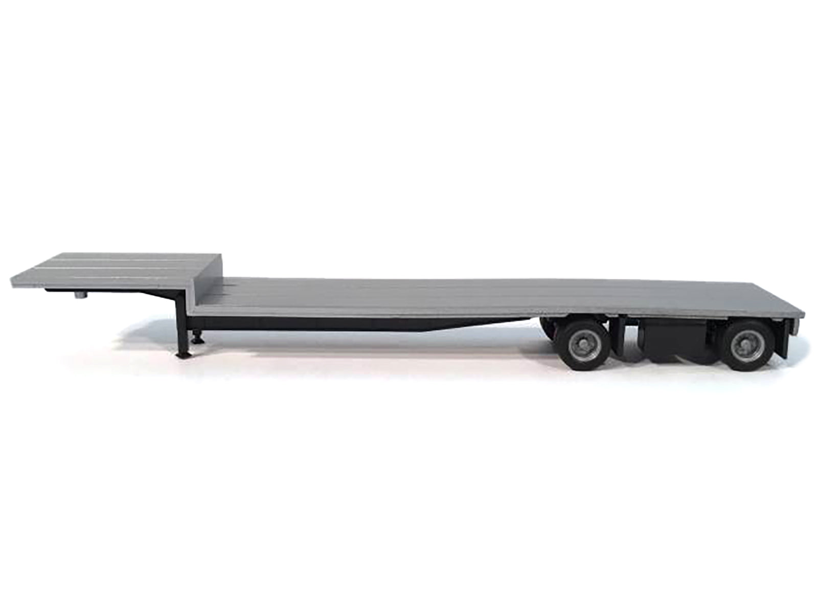 2-Axle Dropdeck Flatbed Trailer Silver Top 1/87 (HO) Plastic Model by Promotex - image 2