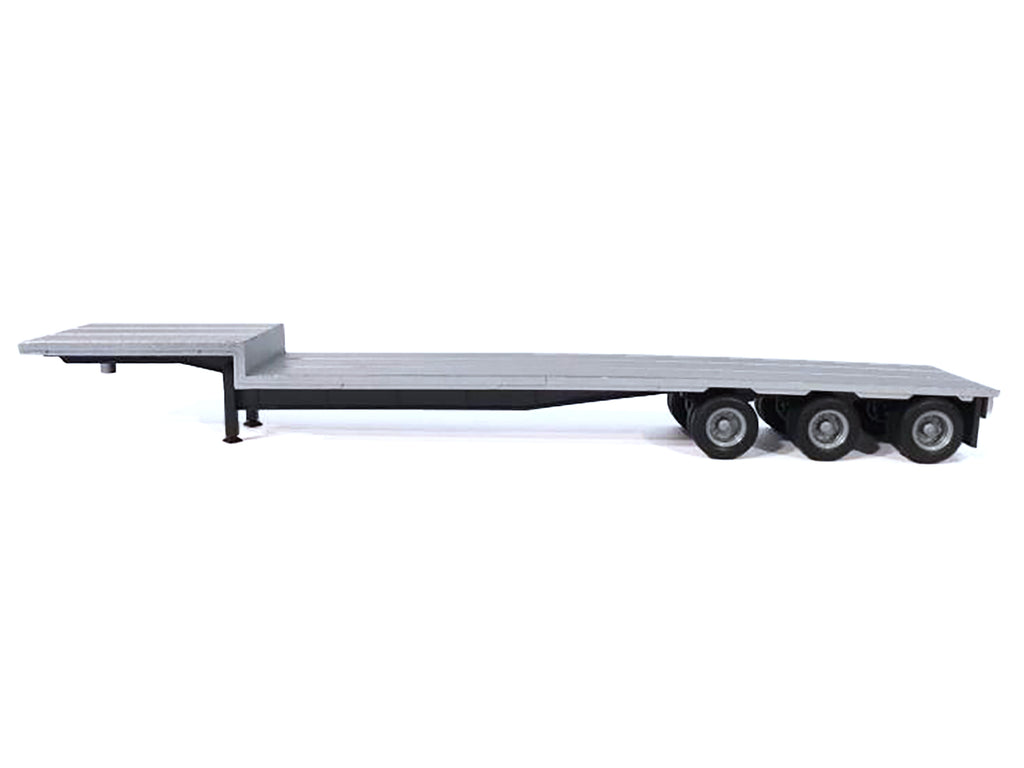 3-Axle Dropdeck Flatbed Trailer Silver Top 1/87 (HO) Plastic Model by Promotex - image 2