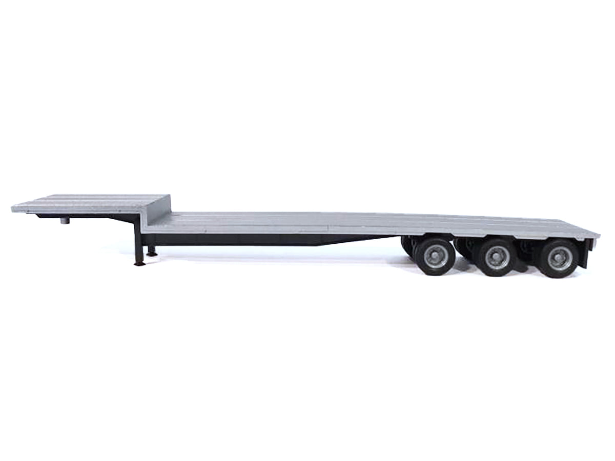 3-Axle Dropdeck Flatbed Trailer Silver Top 1/87 (HO) Plastic Model by Promotex - image 2