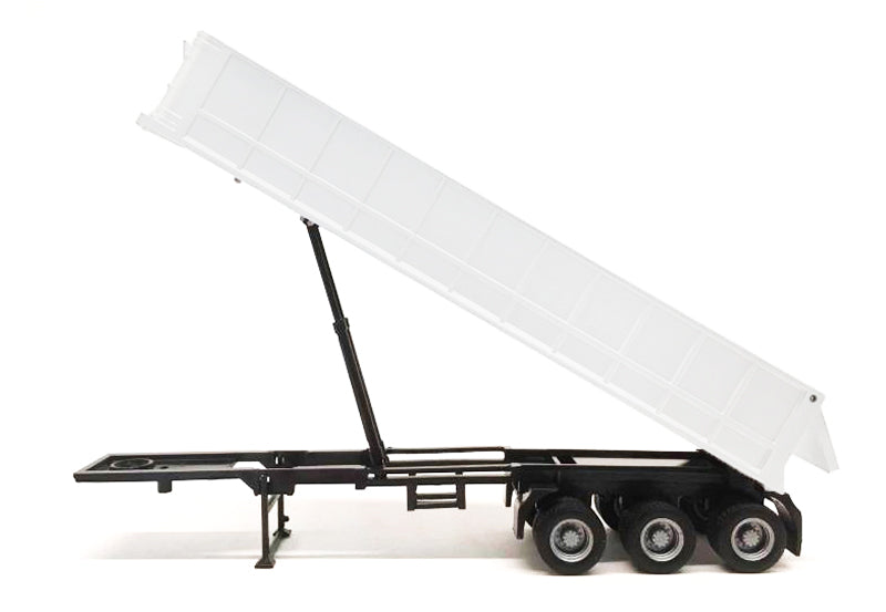 3-Axle Dump Trailer White 1/87 (HO) Plastic Model by Promotex - image 2