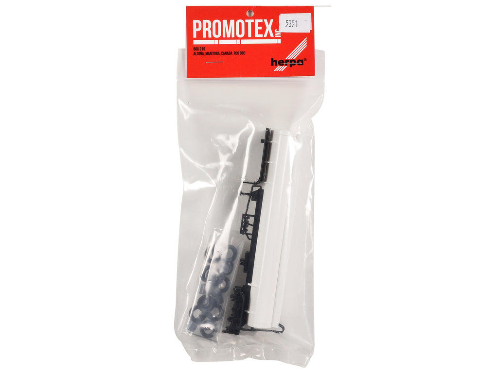 Tag-Axle Elliptical Tanker Trailer White 1/87 (HO) Plastic Model by Promotex - image 3