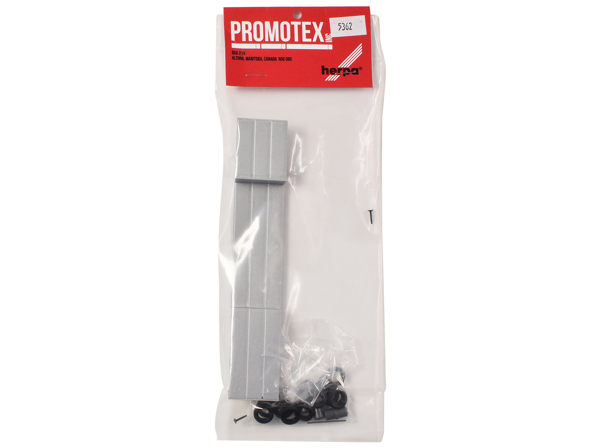 3-Axle Double-Drop Flatbed Trailer Silver Top 1/87 (HO) Plastic Model by Promotex - image 3