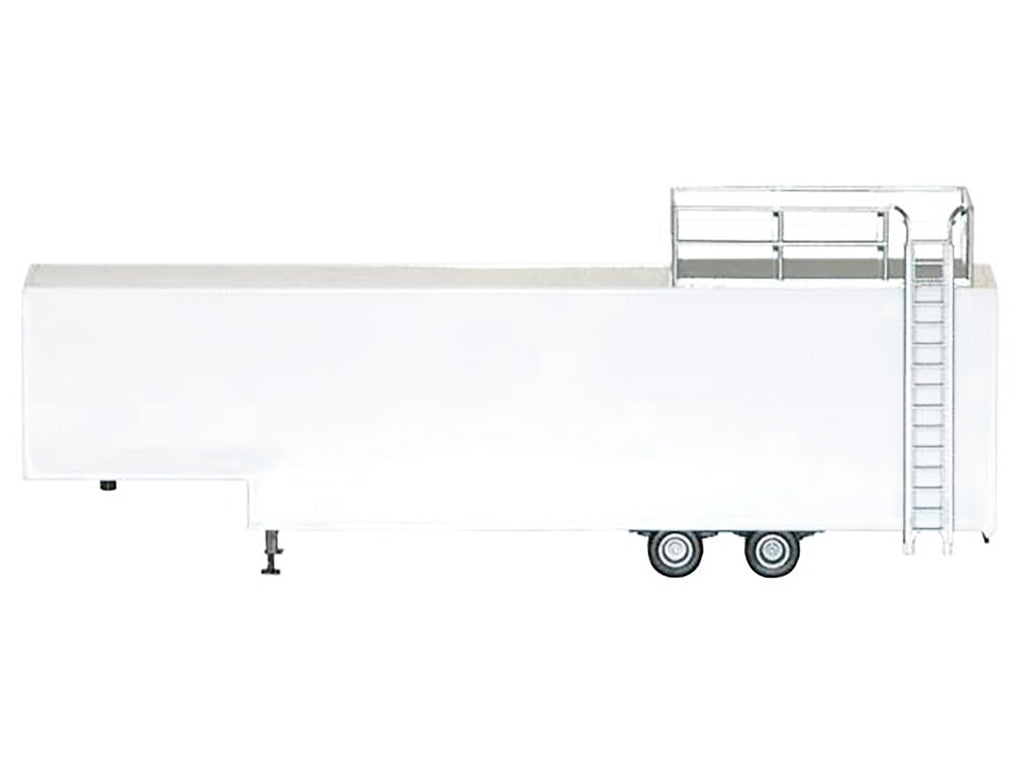 Race Horse Transport Trailer White 1/87 (HO) Plastic Model by Promotex - image 2
