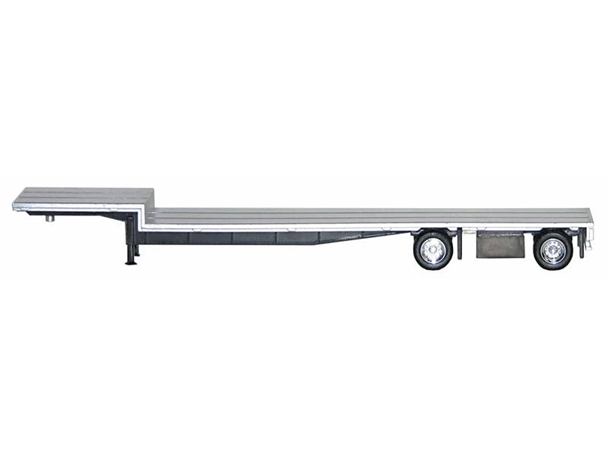 48ft Spread-Axle Drop Deck Trailer with Chrome Wheels and Silver Top 1/87 (HO) Plastic Model by Promotex - image 2
