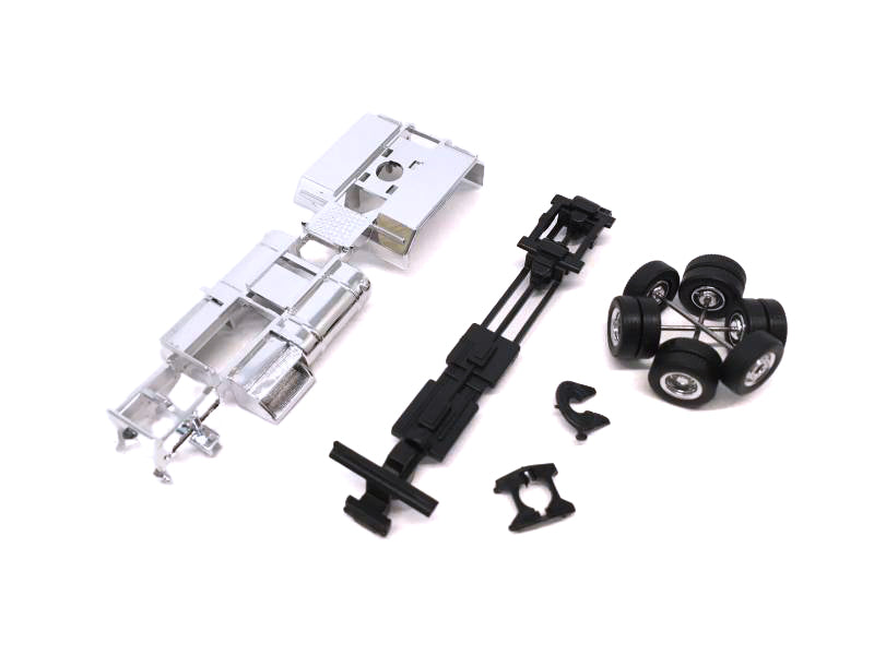 Chrome Chassis Kit for Kenworth or Peterbilt Cab 1/87 (HO) Plastic Model by Promotex - image 2