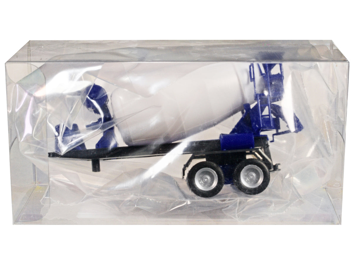 2-Axle Cement Mixer Trailer White and Blue 1/87 (HO) Plastic Model by Promotex - image 3