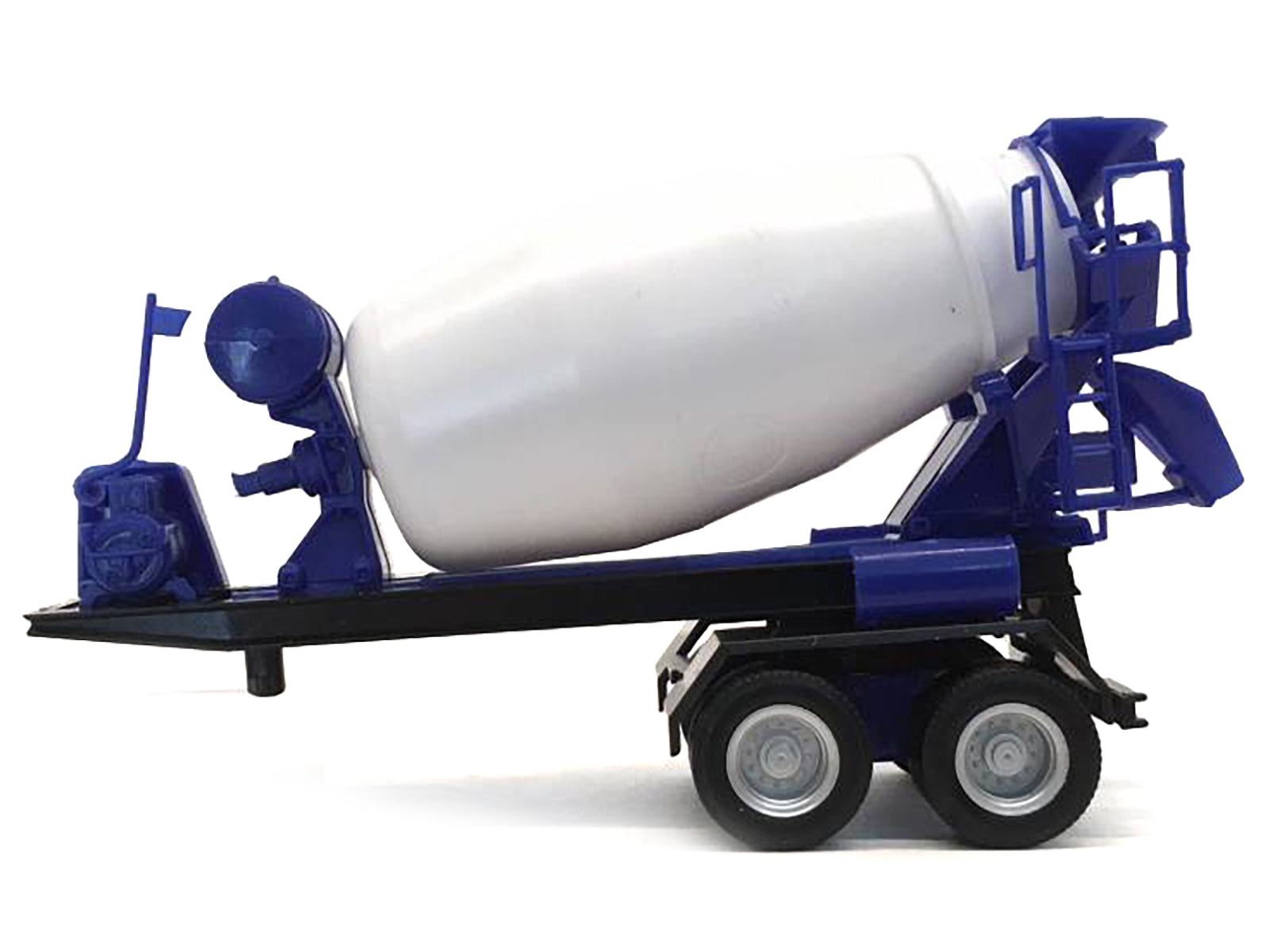 2-Axle Cement Mixer Trailer White and Blue 1/87 (HO) Plastic Model by Promotex - image 2