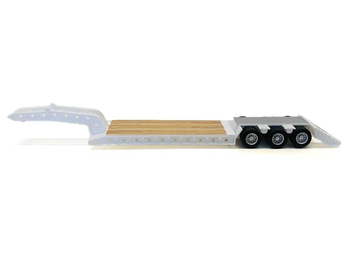 3-Axle Heavy Equipment Lowboy Trailer White 1/87 (HO) Plastic Model by Promotex - image 2