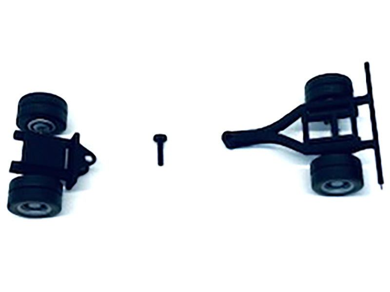 Lowboy Single Axle Booster with Integrated Rear Axle and Fenders (2 Sets) 1/87 (HO) Plastic Model by Promotex - image 2