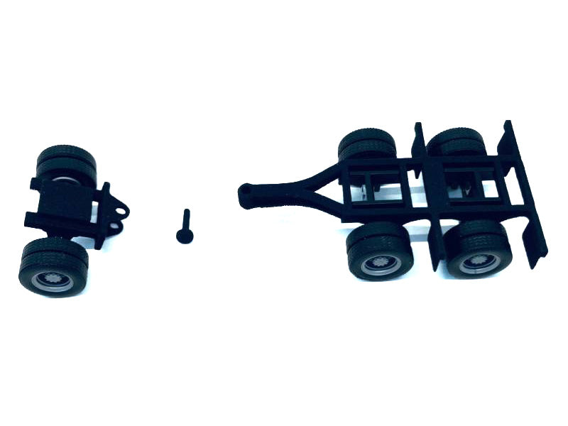 Lowboy Dual Axle Booster with Integrated Rear Axle and Fenders (2 Sets) 1/87 (HO) Plastic Model by Promotex - image 2