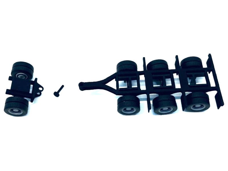 Lowboy Tri-Axle Booster with Integrated Rear Axle and Fenders (2 Sets) 1/87 (HO) Plastic Model by Promotex - image 2