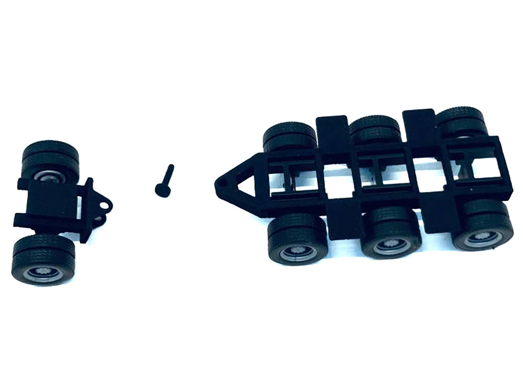 Lowboy Tri-Axle Booster with Integrated Rear Axle (2 Sets) 1/87 (HO) Plastic Model by Promotex - image 2