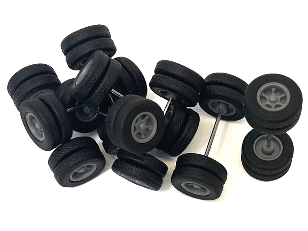 6-Spoke Rear Wheelset Set of 8 pieces 1/87 (HO) Plastic Model by Promotex - image 2