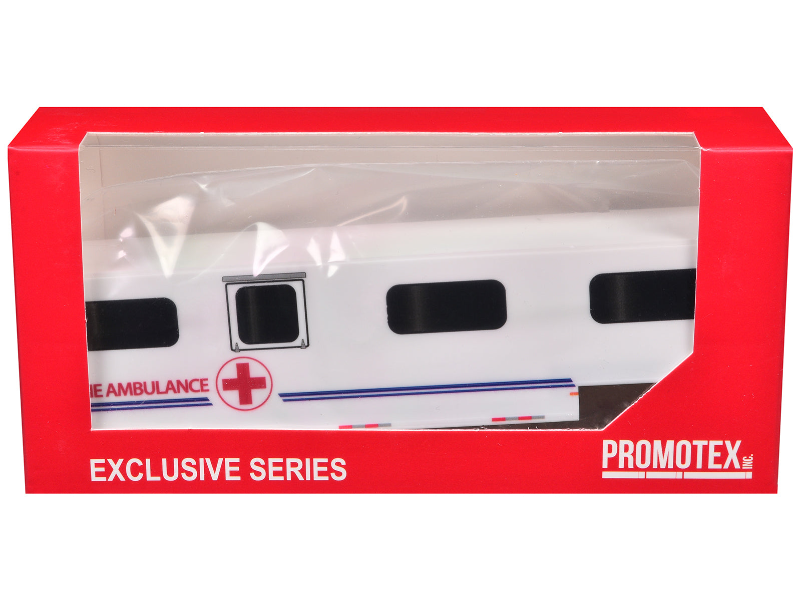 Equine Ambulance Trailer White with Blue Stripes 1/87 (HO) Plastic Model by Promotex - image 3