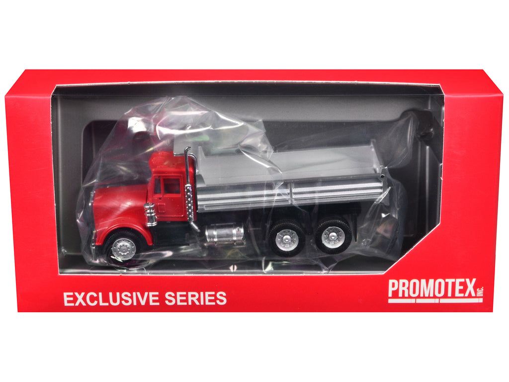 Peterbilt Dump Truck with Red Cab 1/87 (HO) Plastic Model by Promotex - image 3