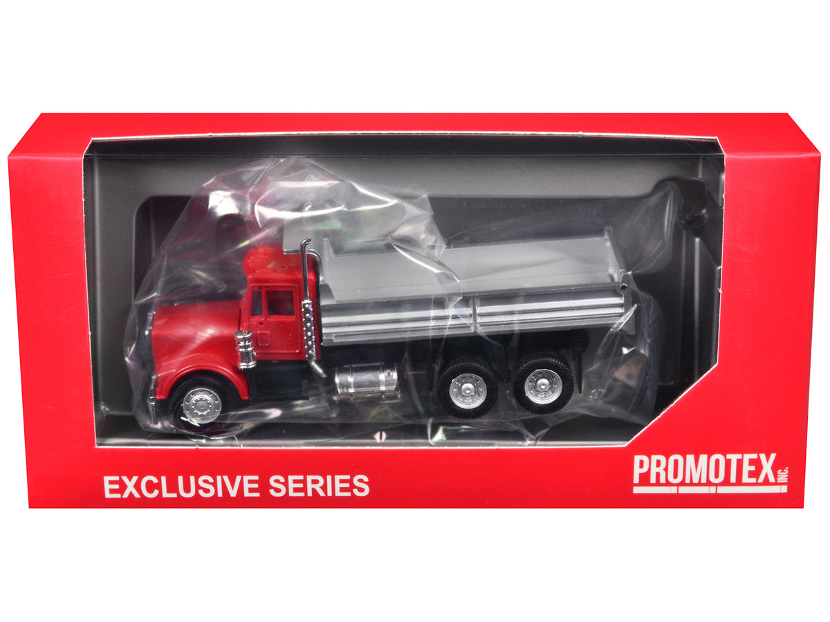 Peterbilt Dump Truck with Red Cab 1/87 (HO) Plastic Model by Promotex - image 3