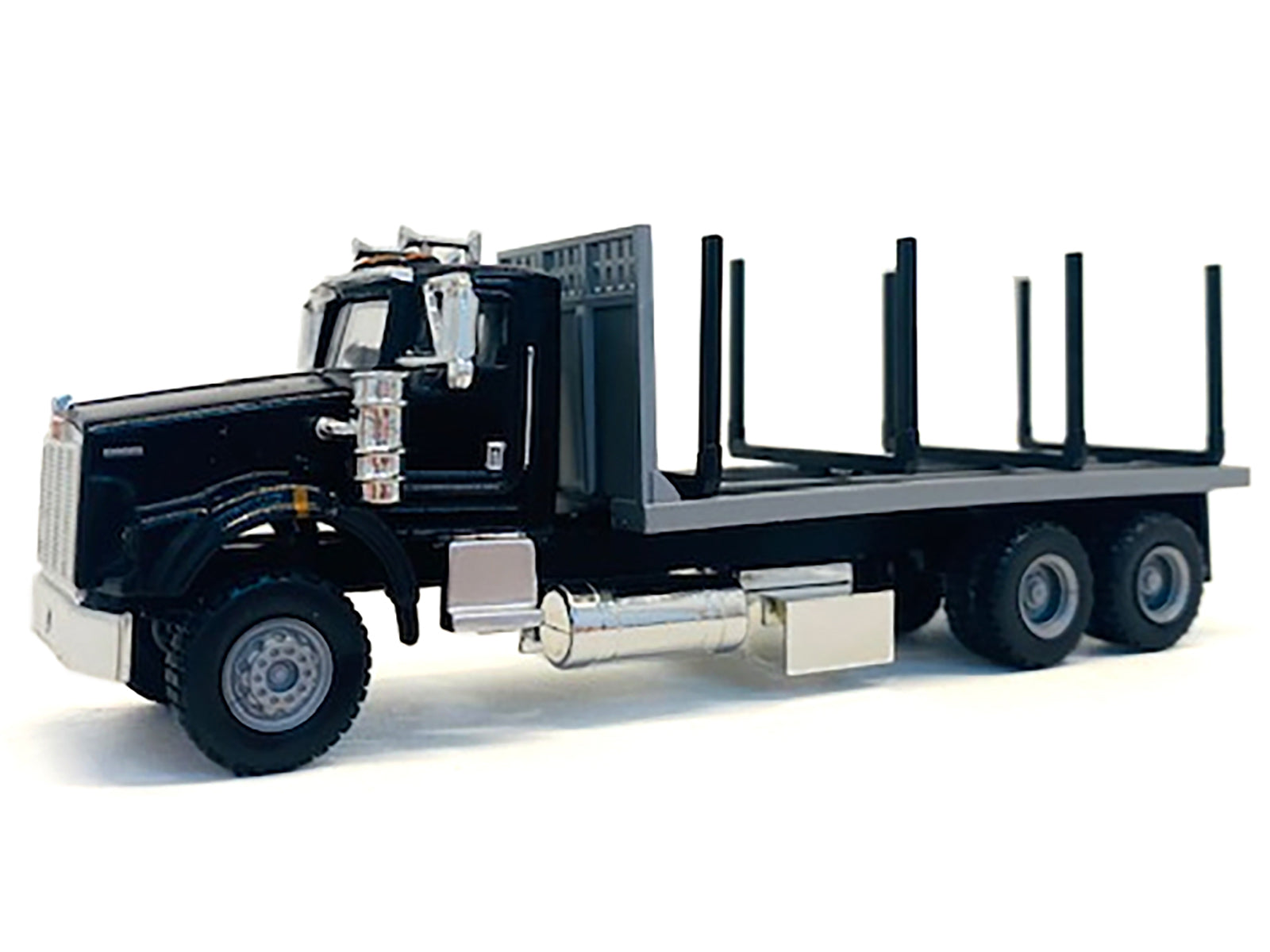Kenworth T800 Stake Bed Truck Black 1/87 (HO) Plastic Model Car by Promotex - image 2