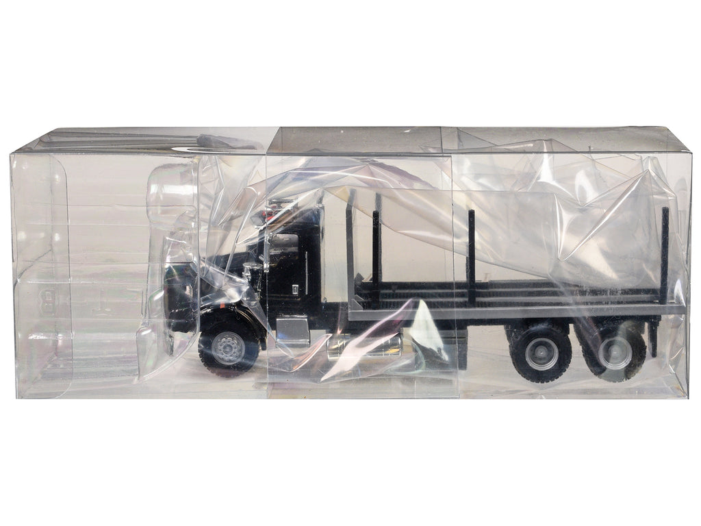 Kenworth T800 Stake Bed Truck Black 1/87 (HO) Plastic Model Car by Promotex - image 3
