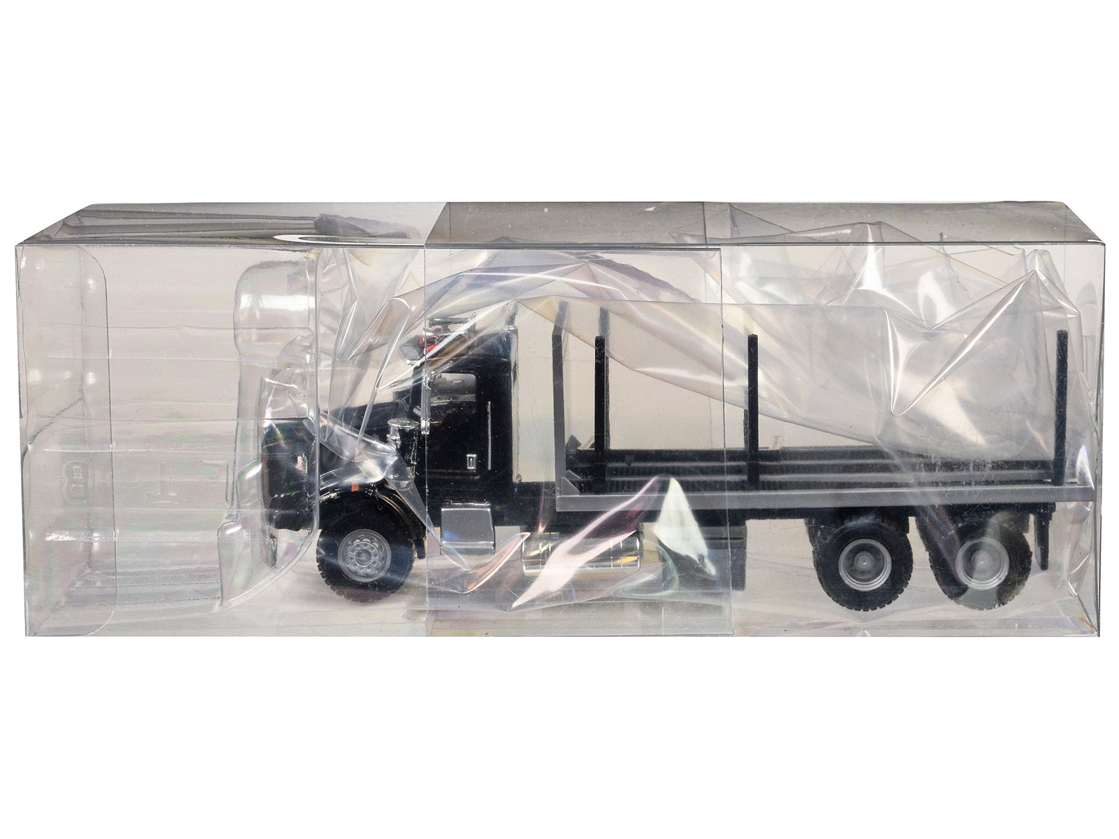 Kenworth T800 Stake Bed Truck Black 1/87 (HO) Plastic Model Car by Promotex - image 3