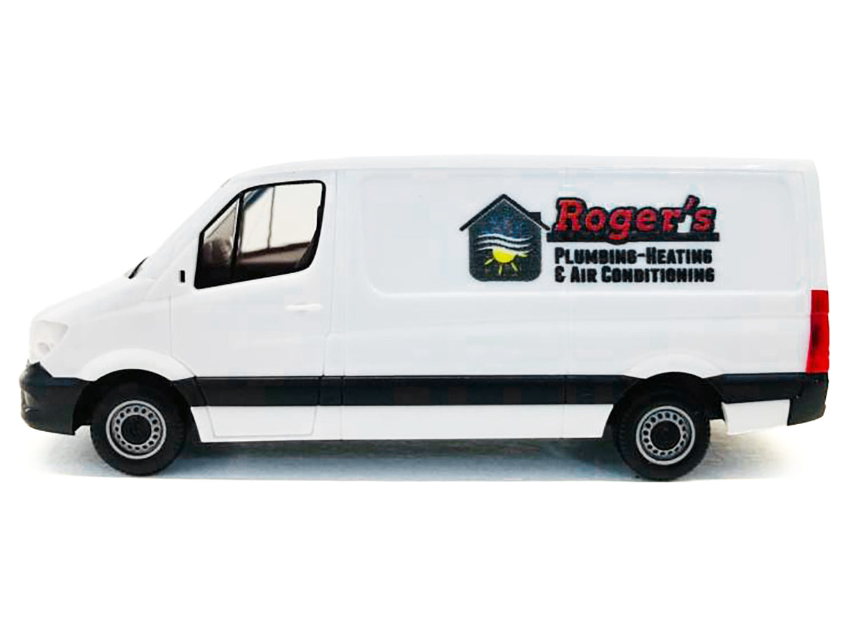 Mercedes-Benz Sprinter Van White "Roger's Plumbing-Heating & Air Conditioning" 1/87 (HO) Plastic Model Car by Promotex - image 2