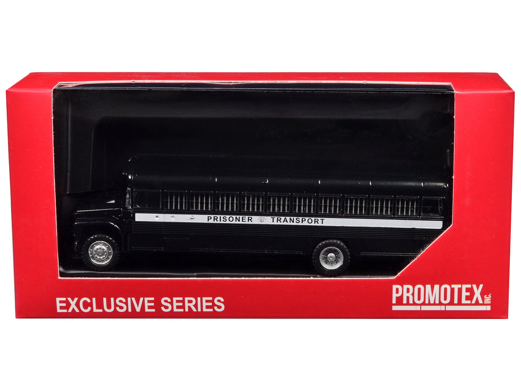 Prisoner Transport Bus Black 1/87 (HO) Plastic Model Car by Promotex - image 3