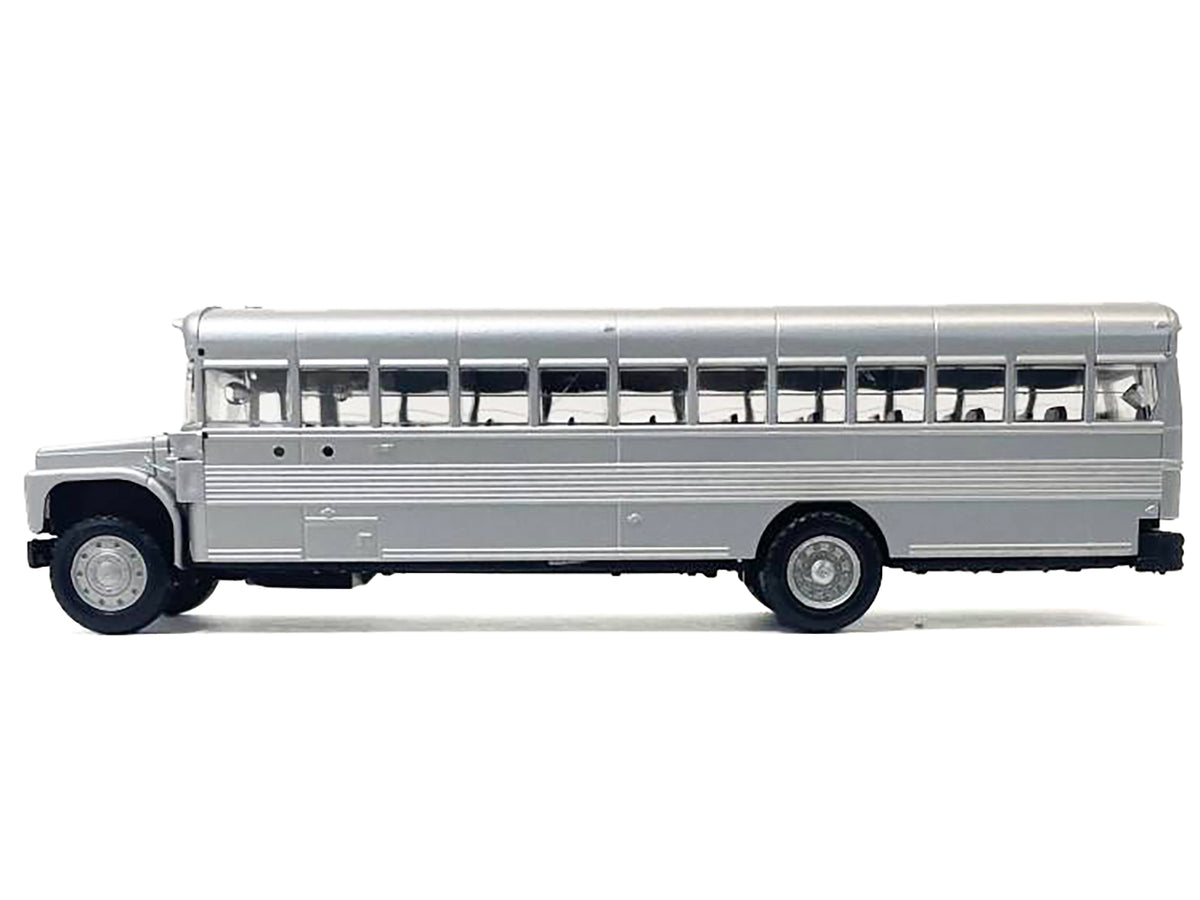 School Bus Silver Metallic 1/87 (HO) Plastic Model by Promotex - image 2