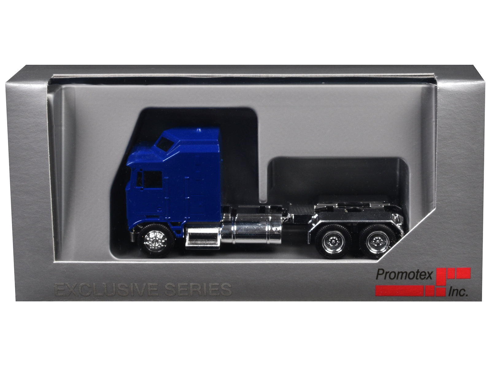 Kenworth K100 with 1-Bar Grill and X-Long Chrome Chassis Blue 1/87 (HO) Plastic Model Car by Promotex - image 3