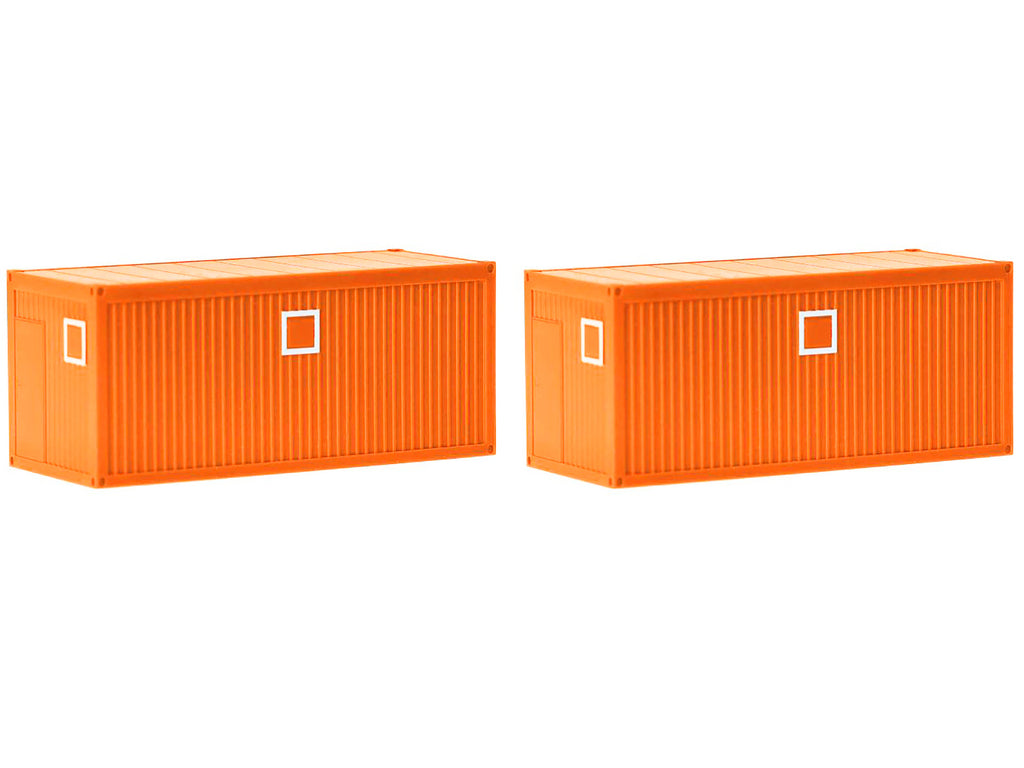Mobile Offices Orange Set of 2 pieces 1/87 (HO) Plastic Model by Herpa - image 2