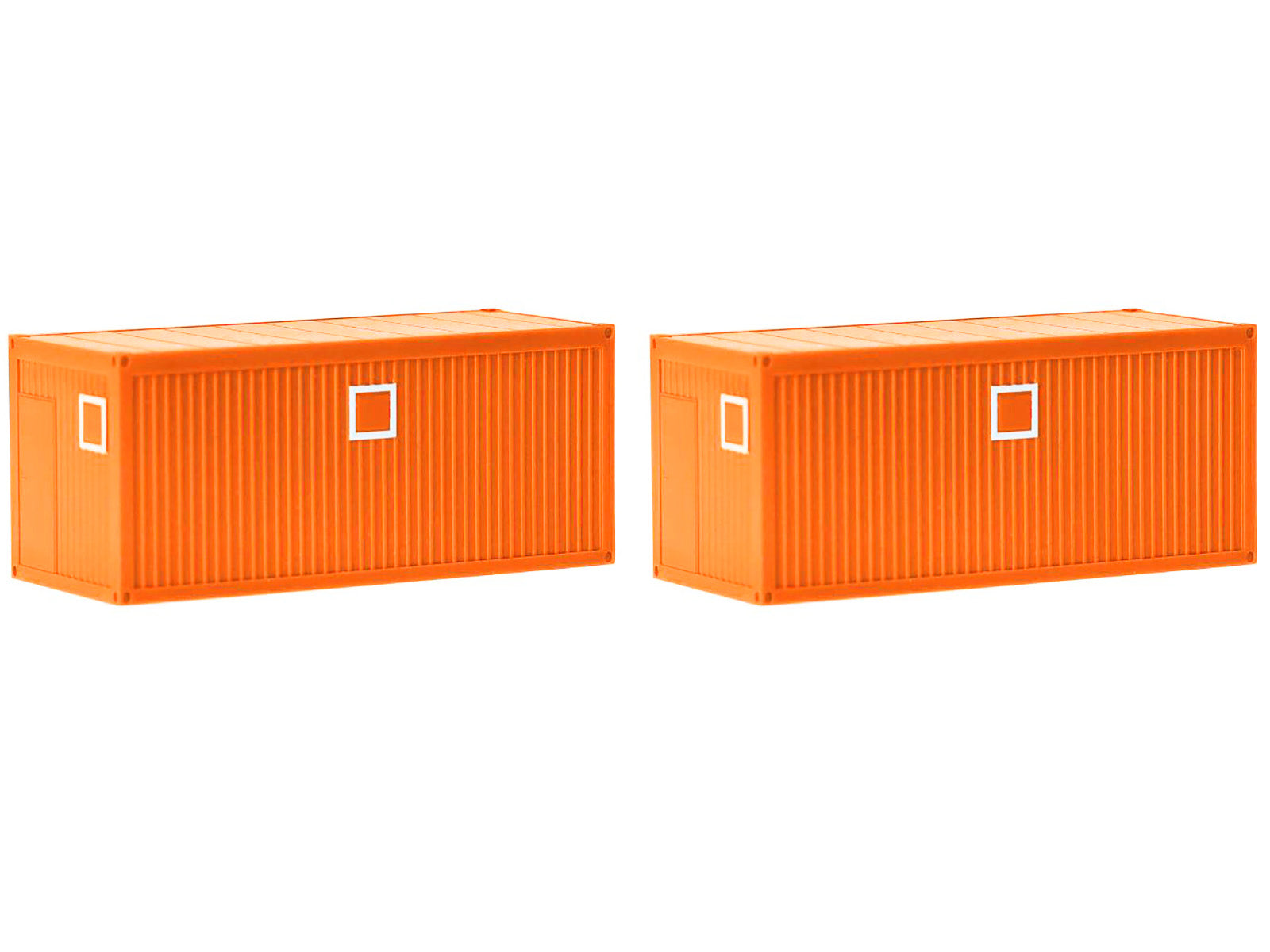 Mobile Offices Orange Set of 2 pieces 1/87 (HO) Plastic Model by Herpa - image 2