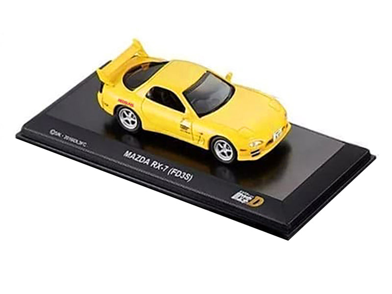Mazda RX-7 (FD3S) RHD (Right Hand Drive) Yellow "Initial D" Manga 1/64 Diecast Model Car by Kyosho - image 2