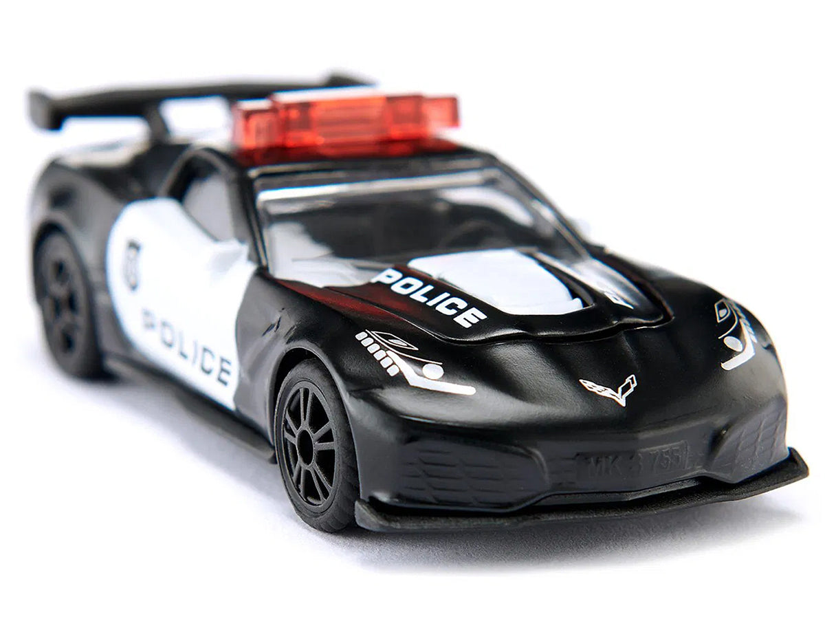 Chevrolet Corvette ZR1 Police Car Black and White Diecast Model Car by Siku - image 2