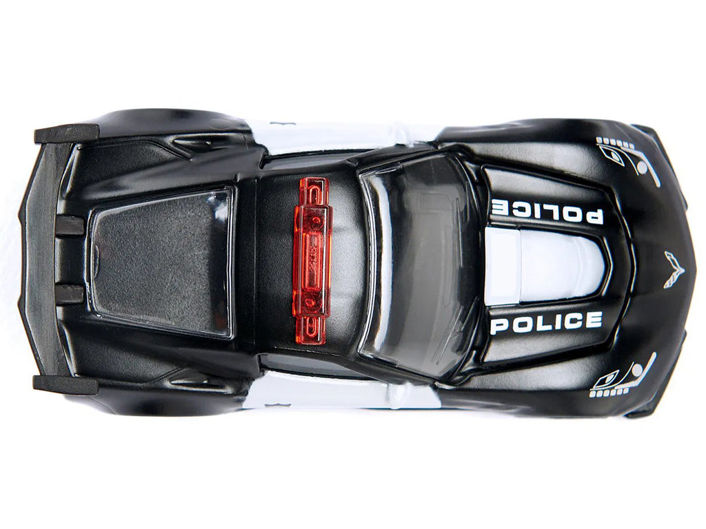 Chevrolet Corvette ZR1 Police Car Black and White Diecast Model Car by Siku - image 4