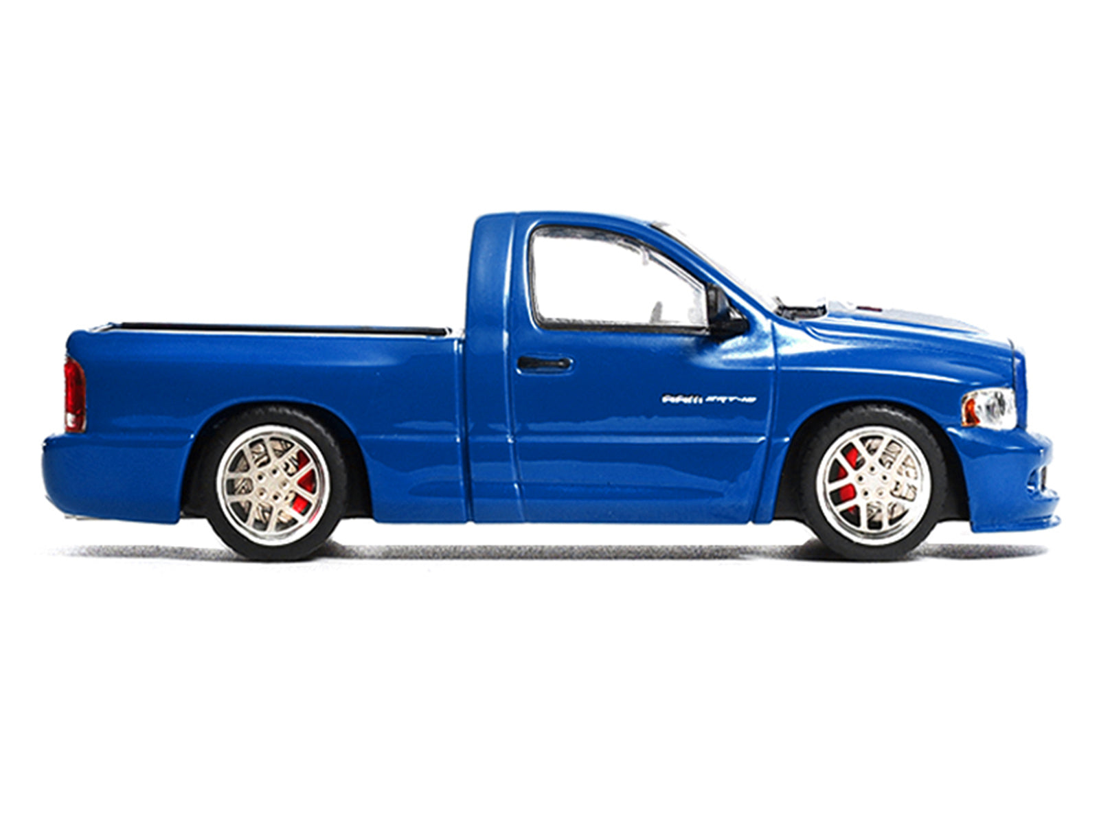 2003 Dodge Ram SRT-10 Pickup Truck Electric Blue Metallic with White Stripes 1/64 Diecast Model Car by Shoom64 Models - image 3