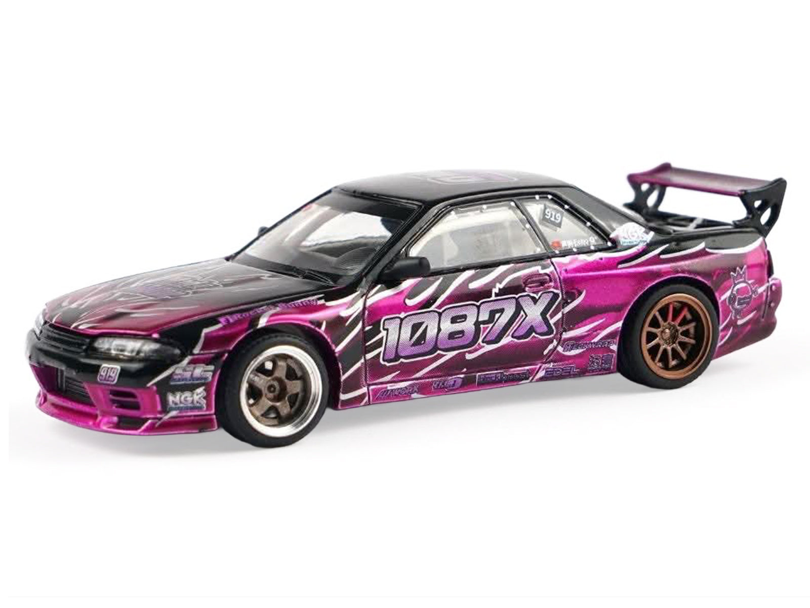 Pandem R32 "Echo Gao - 1087X" Black and Purple 1/64 Diecast Model Car by XCarToys - image 2
