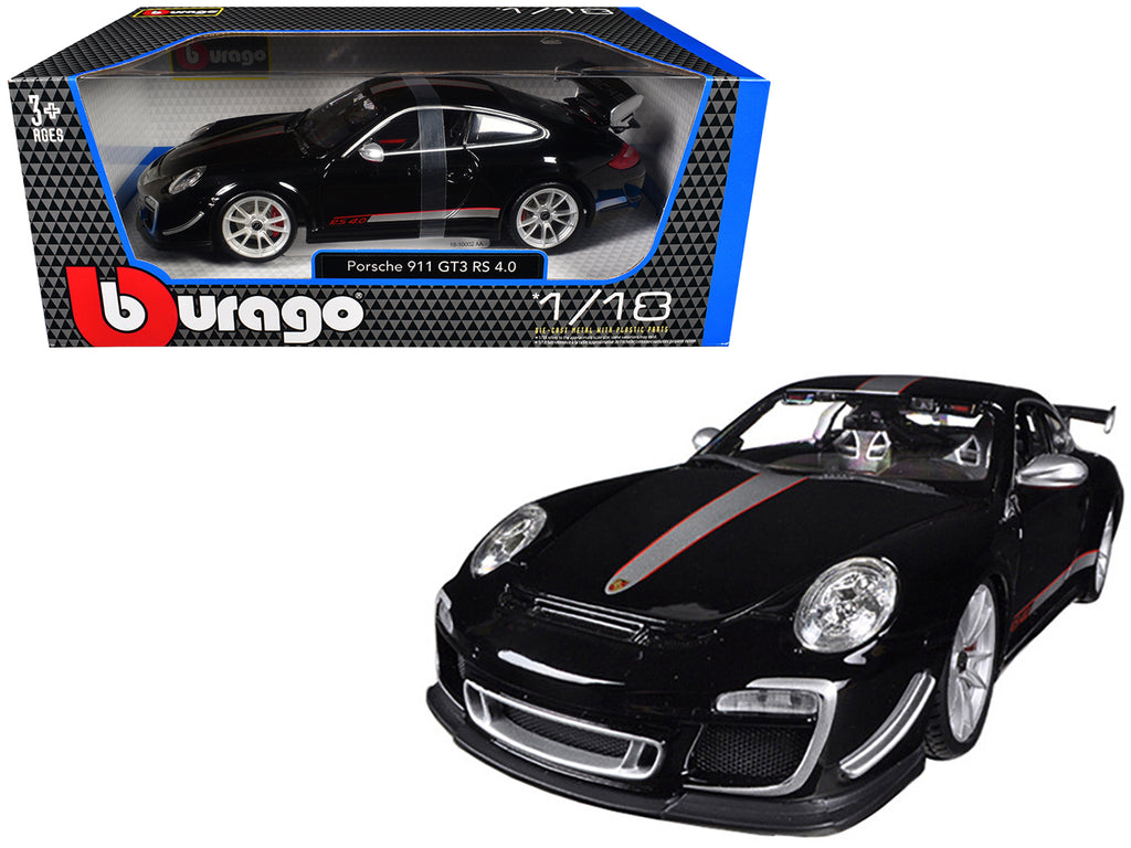 Porsche 911 GT3 RS 4.0 Black 1/18 Diecast Model Car by Bburago