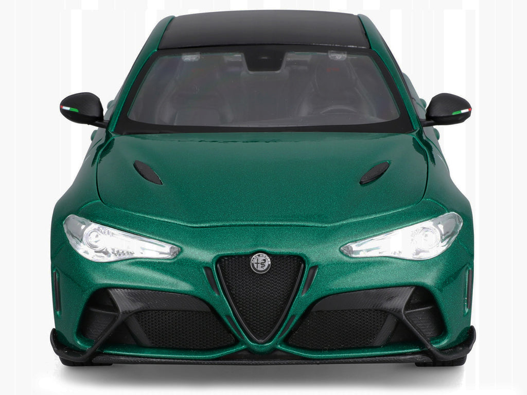 Alfa Romeo Giulia GTA Green Metallic with Carbon Top 1/18 Diecast Model Car by Bburago - image 5