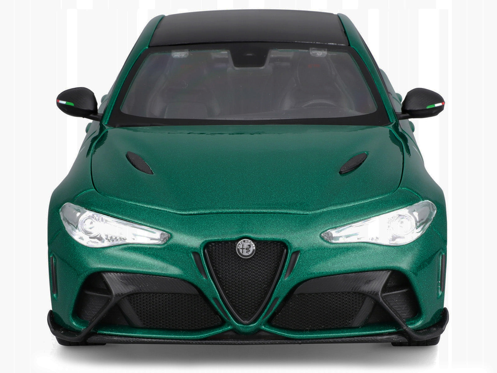 Alfa Romeo Giulia GTA Green Metallic with Carbon Top 1/18 Diecast Model Car by Bburago - image 5