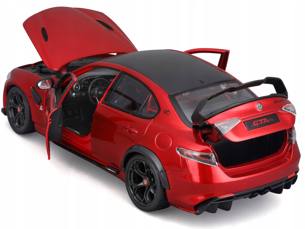 Alfa Romeo Giulia GTAm Red Metallic with Carbon Top 1/18 Diecast Model Car by Bburago - image 5