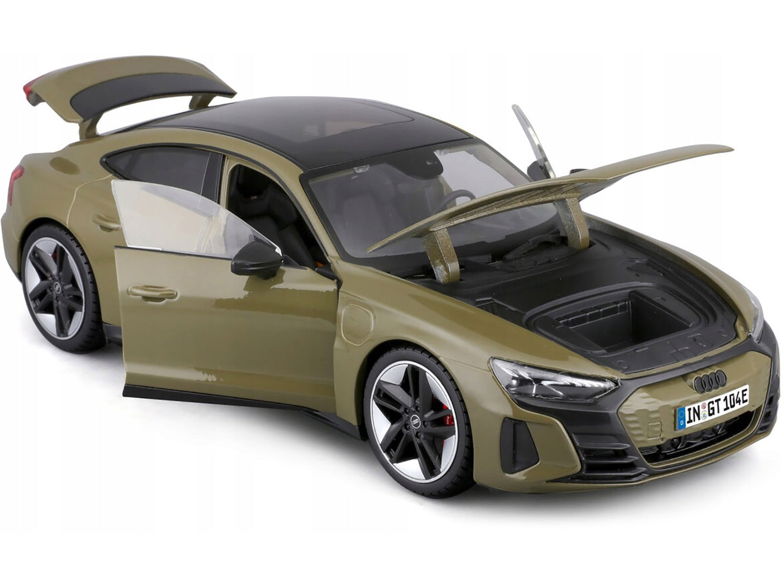 2022 Audi RS e-tron GT Dark Green with Sunroof 1/18 Diecast Model Car by Bburago - image 2