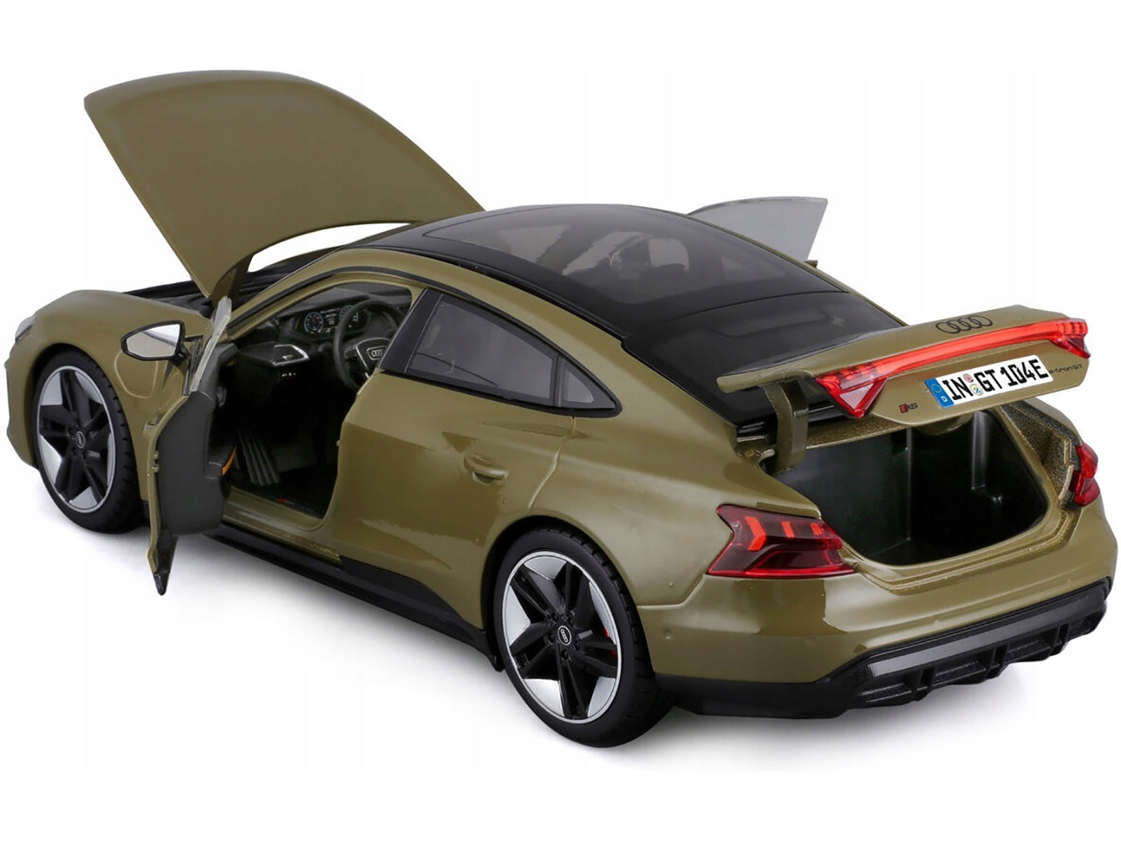 2022 Audi RS e-tron GT Dark Green with Sunroof 1/18 Diecast Model Car by Bburago - image 3